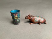 CHINESE CLOISONNE RAT AND CUPC