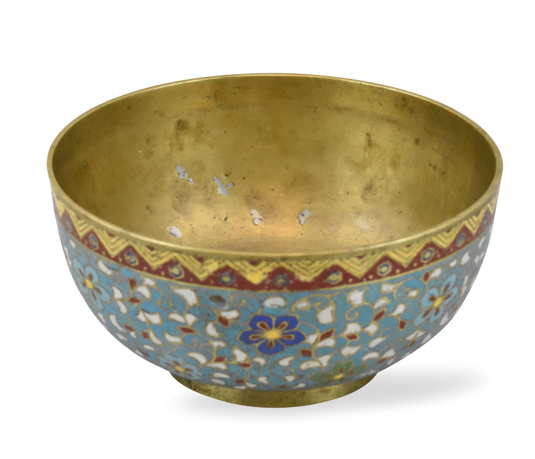 CHINESE CLOISONNE SCROLLING LOTUS
