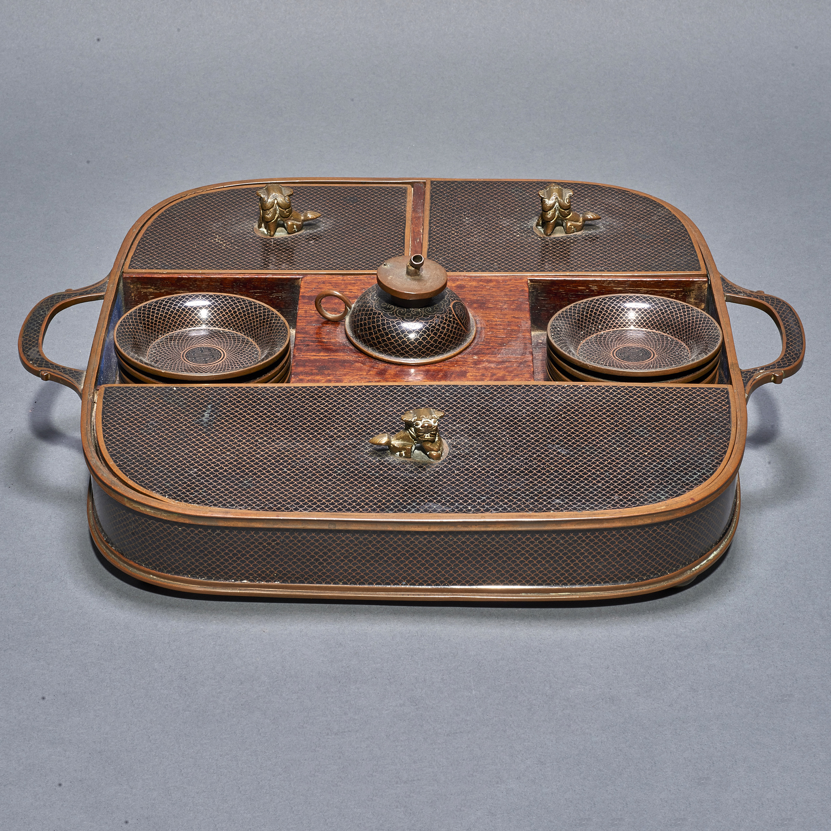 CHINESE CLOISONNE TEA SERVICE SET