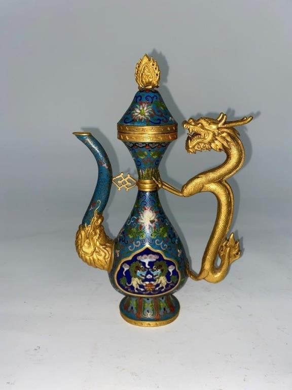 Chinese cloisonne' teapot, Republic