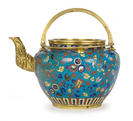 Chinese Cloisonne Teapot 	 