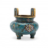 CHINESE CLOISONNE TRIPOD CENSE