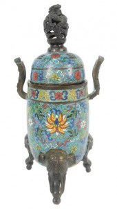 CHINESE CLOISONNE TRIPOD INCEN