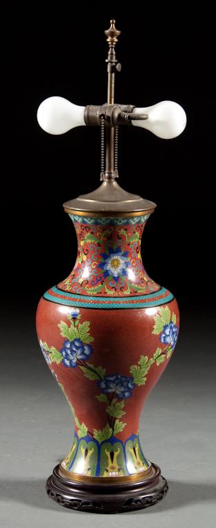 Chinese cloisonne vase late