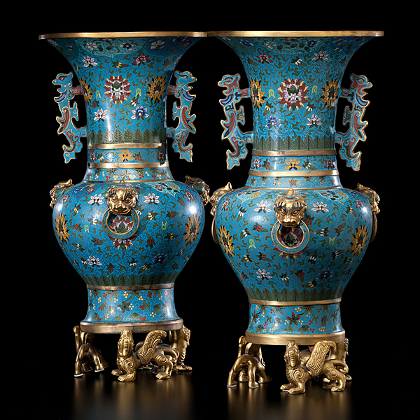 Chinese Cloisonne Vases Chinese