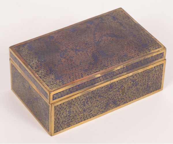 Chinese cloisonne wood-lined,