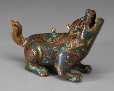Chinese cloisonn&eacute; bronze
