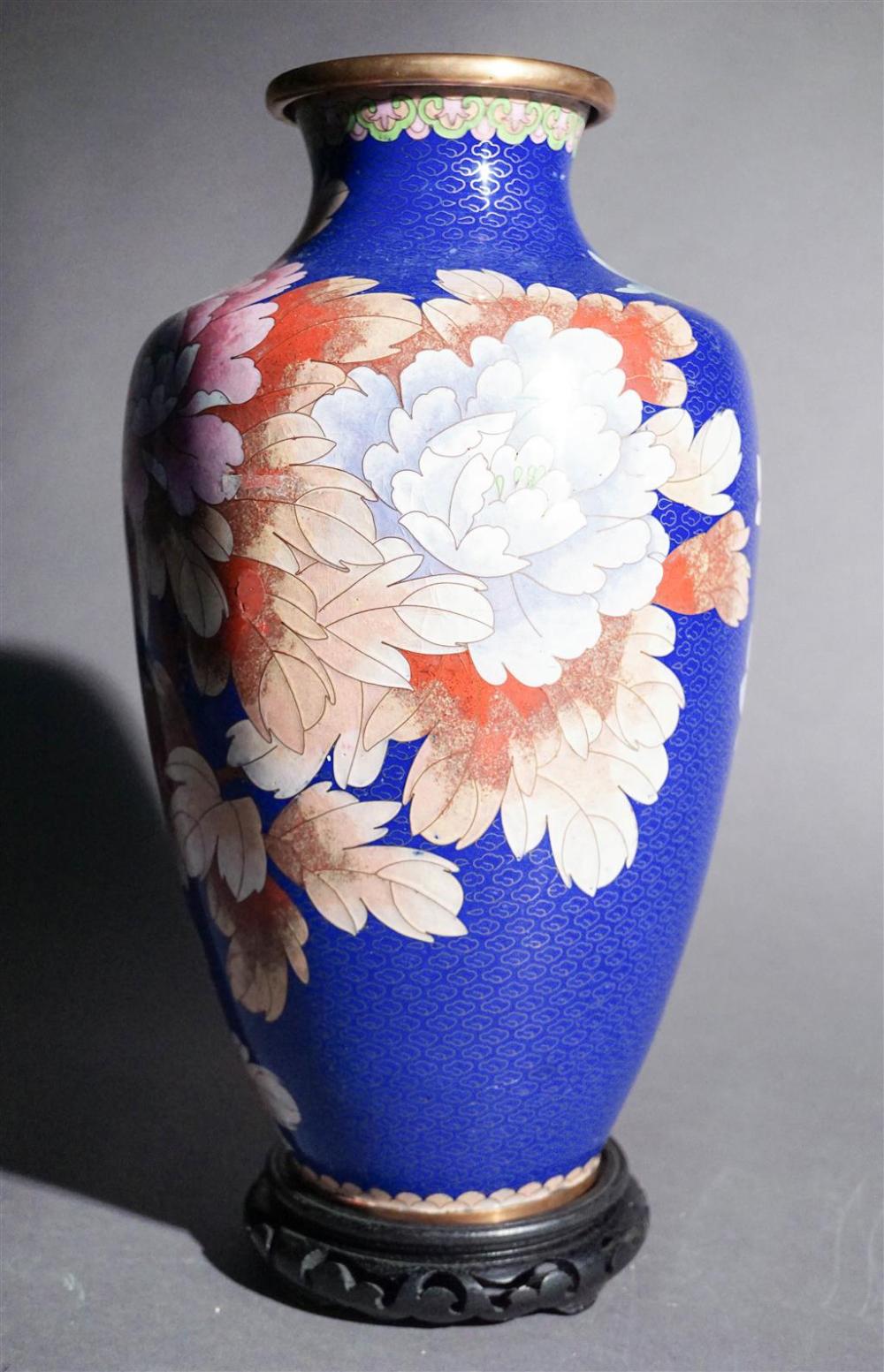 CHINESE CLOISSONE ENAMEL VASE ON