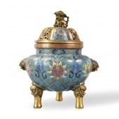CHINESE CLOSIONNE TRIPOD INCEN