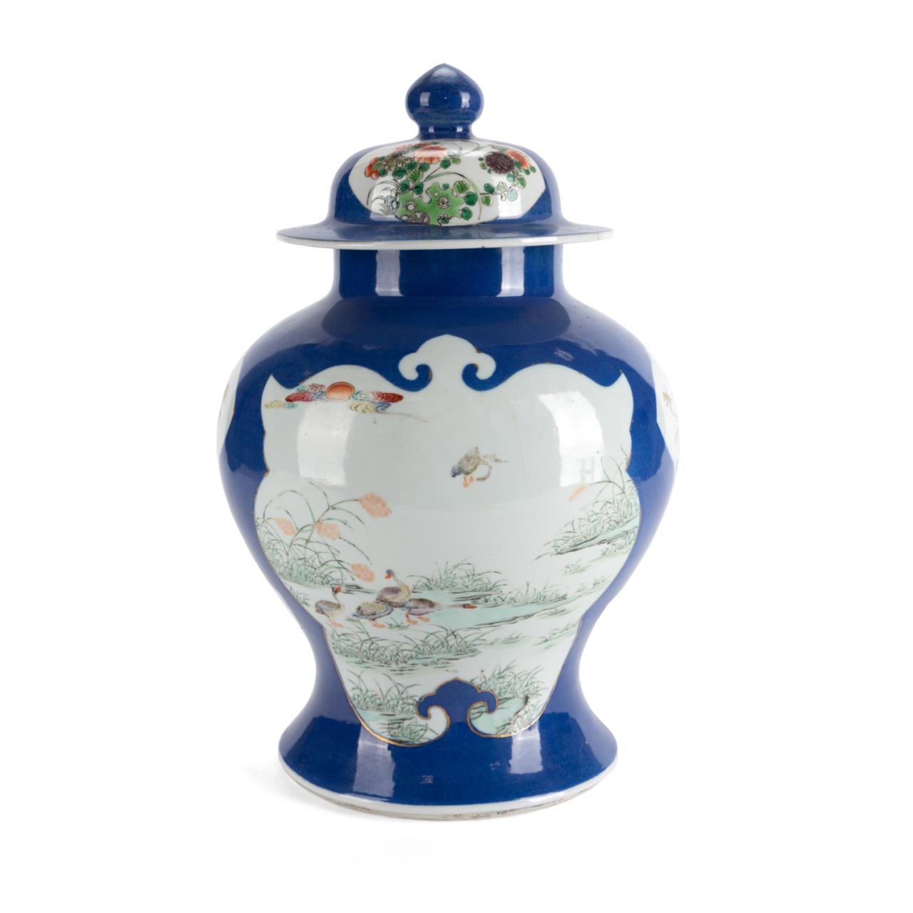 CHINESE COBALT BIRD AND FLOWER