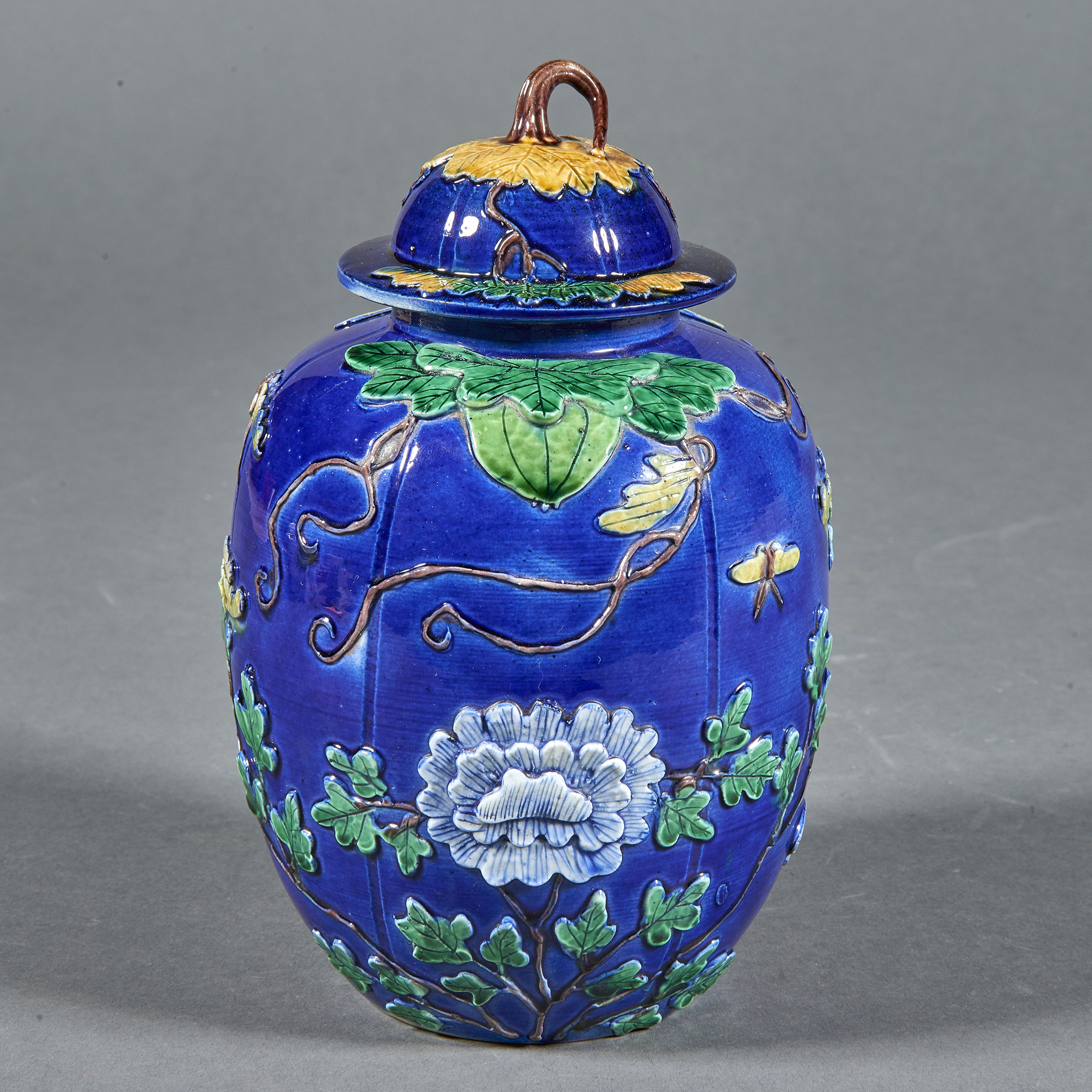 CHINESE COBALT BLUE GLAZED LIDDED