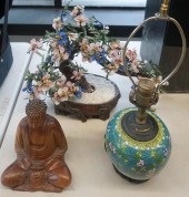CHINESE COLORED GLASS FLOWERIN