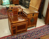 CHINESE COMMODE ARMCHAIR AND S