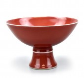 CHINESE COOPER RED GLAZED STEM