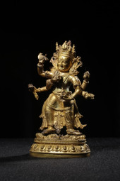 CHINESE COPPER GILDED SIX ARME