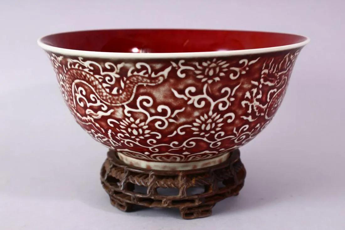 CHINESE COPPER RED CARVED COPPER