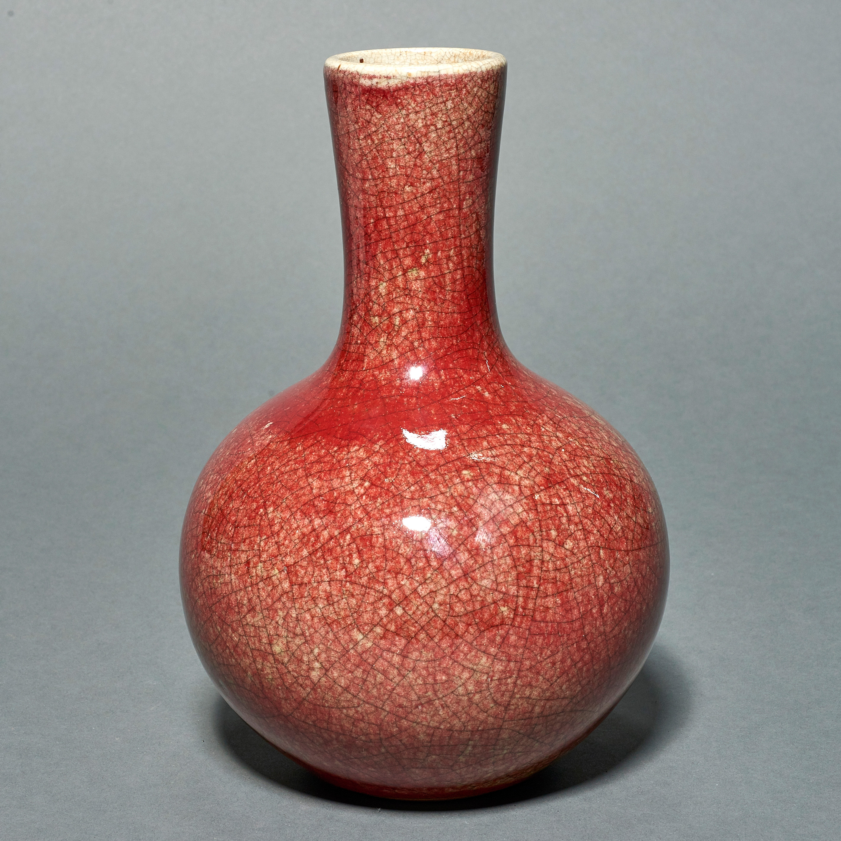 CHINESE COPPER RED CRACKLE GLAZED