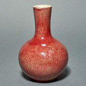 CHINESE COPPER RED CRACKLE GLA