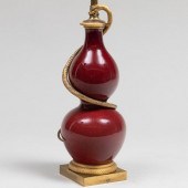 CHINESE COPPER RED GLAZED GILT
