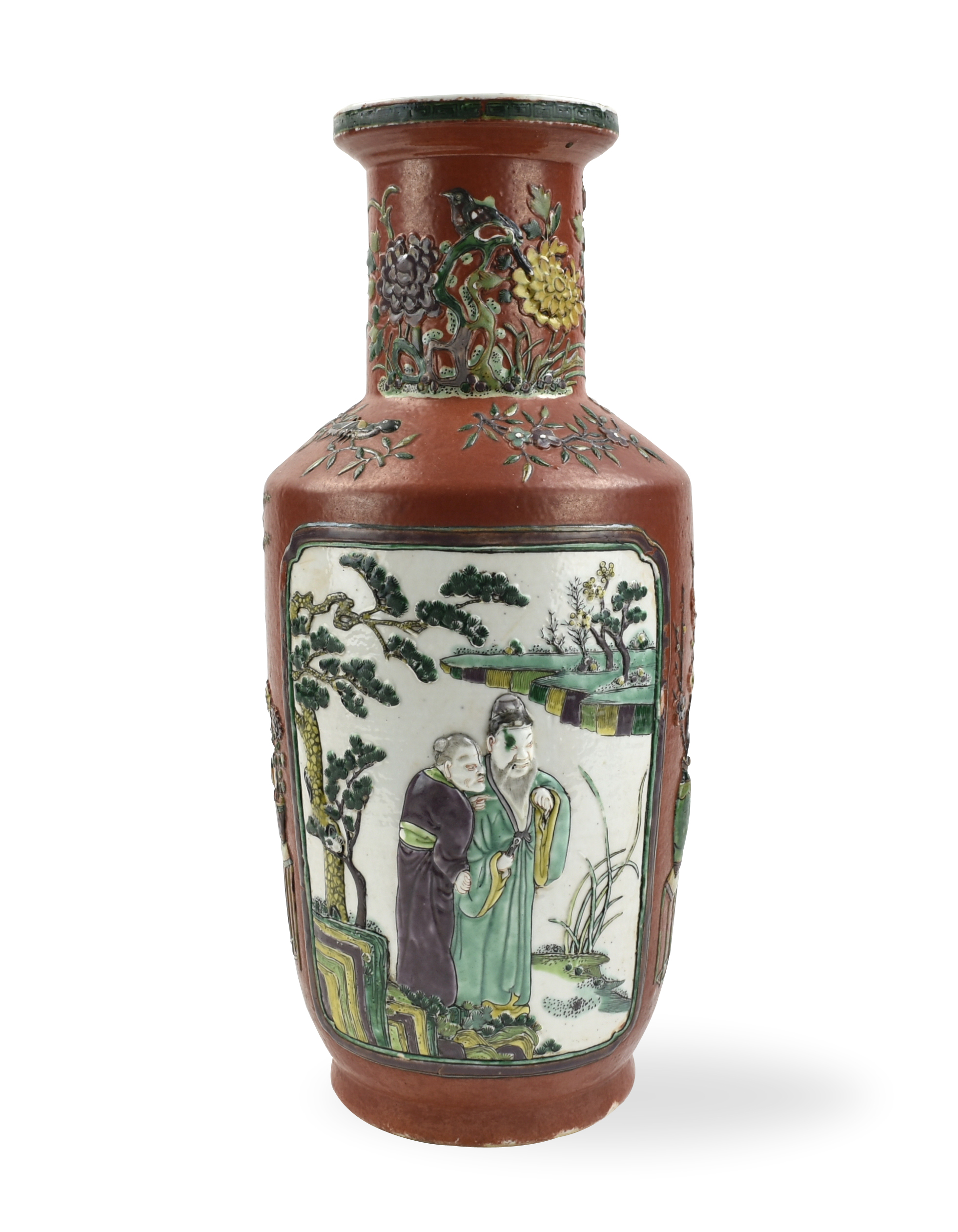 CHINESE CORAL FAMILLE VERTE ROULEAU