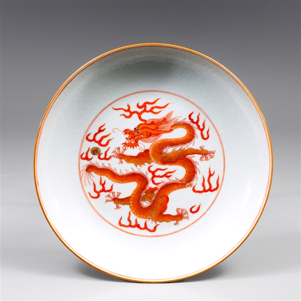 Chinese coral red and white