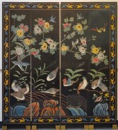 CHINESE COROMANDEL FOUR-FOLD F