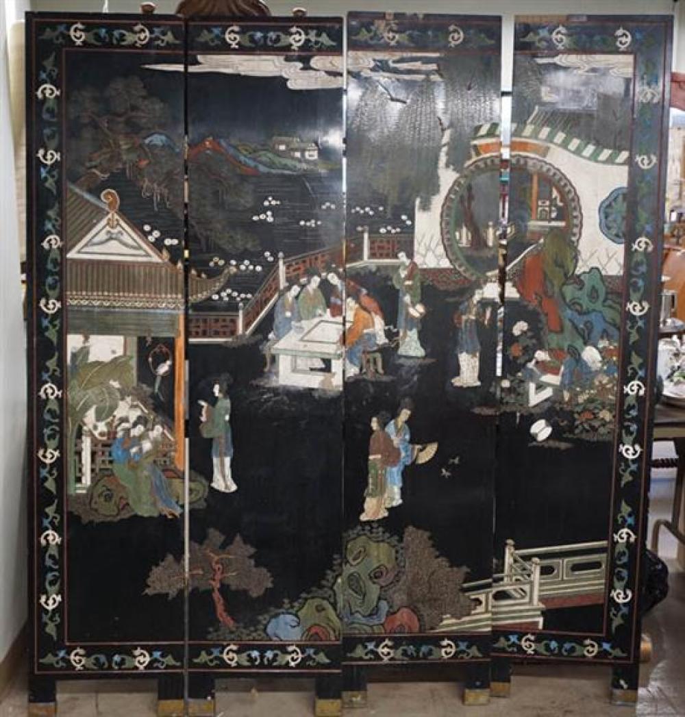 CHINESE COROMANDEL FOUR-FOLD