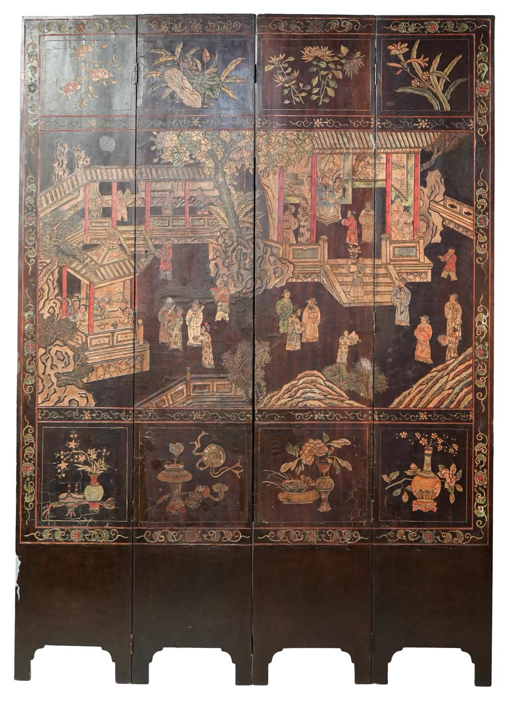 CHINESE COROMANDEL FOUR-PANEL