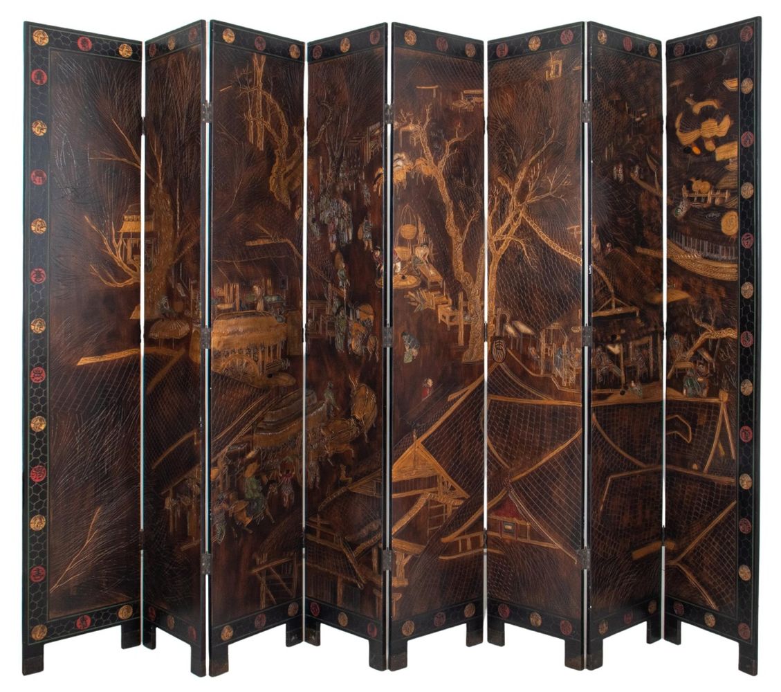 CHINESE COROMANDEL LACQUER EIGHT
