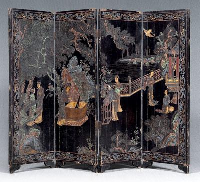Chinese coromandel screen, four