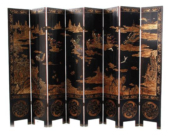 Chinese coromandel screen late Qing