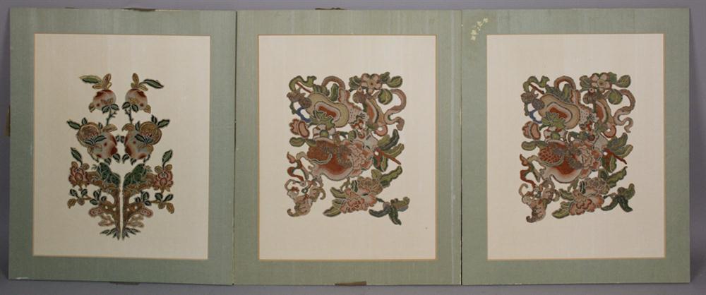 CHINESE COUCHED SILVER THREAD AND