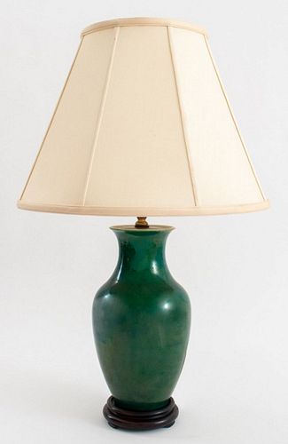 CHINESE CRACKLED GREEN GLAZED