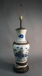 CHINESE CRACKLEWARE GLAZED VAS