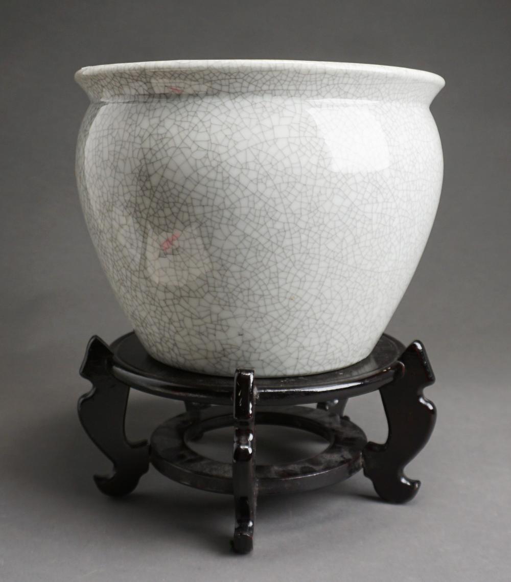 CHINESE CRACKLEWARE JARDINIERE WITH