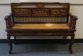 CHINESE CRAVED RED AND GILT DE