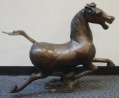 CHINESE DAMASCENE BRONZE FIGUR