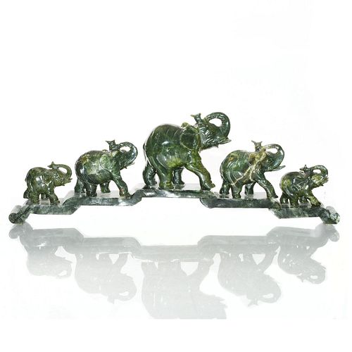 CHINESE DARK GREEN CARVED JADE