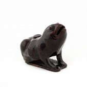 CHINESE DARK RED GLAZED FROG F