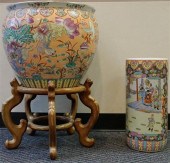 CHINESE DECORATED JARDINIERE W