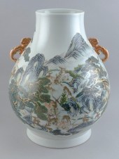 CHINESE DEER HEAD PORCELAIN VA