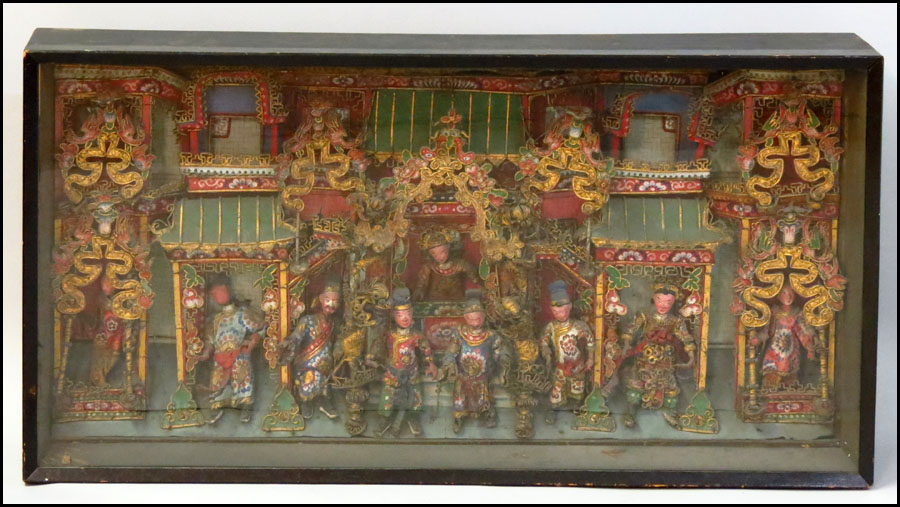 CHINESE DIORAMA. Depicting