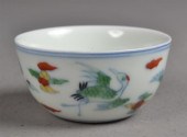 Chinese Dou-Cai Crane TeacupSm