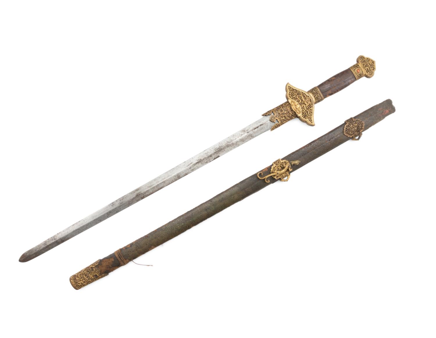 CHINESE DOUBLE EDGED SWORD W/