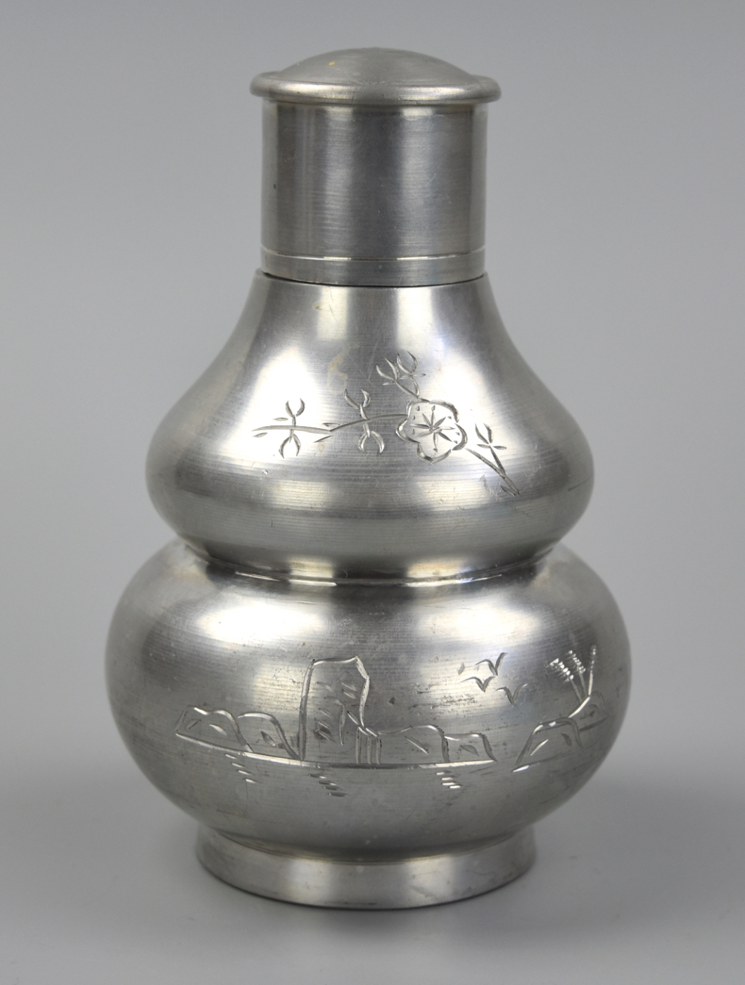 CHINESE DOUBLE GOURD PEWTER