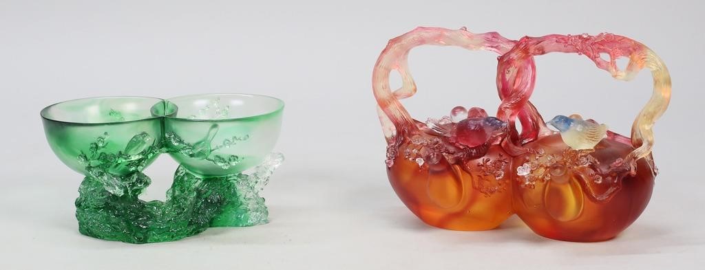 CHINESE DOUBLE TEAPOT & TEA CUPS