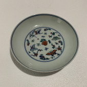 CHINESE DOUCAI DISH, YONGZHENG