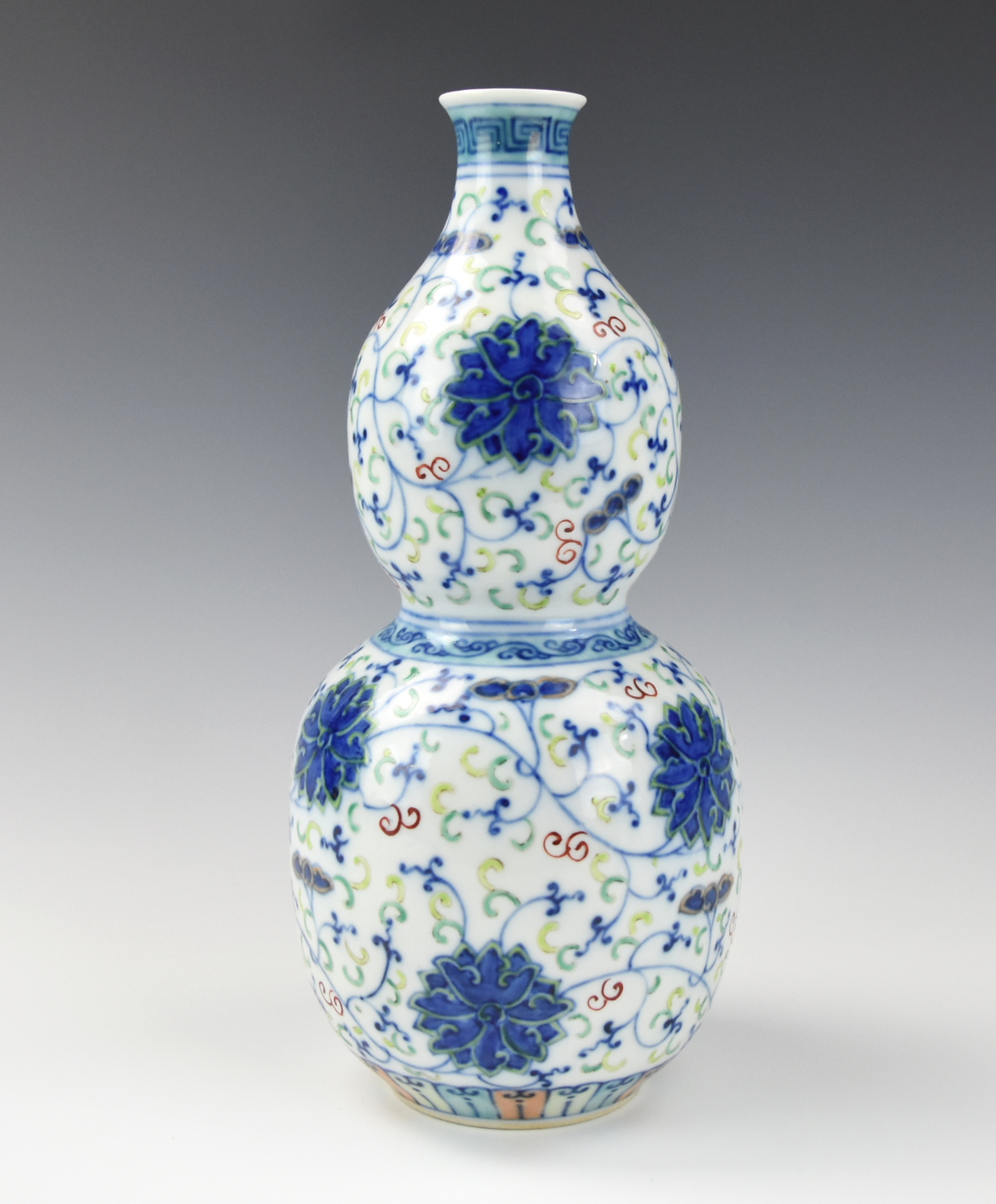 CHINESE DOUCAI DOUBLE GOURD VASE,