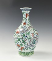 CHINESE DOUCAI DRAGON VASE W/