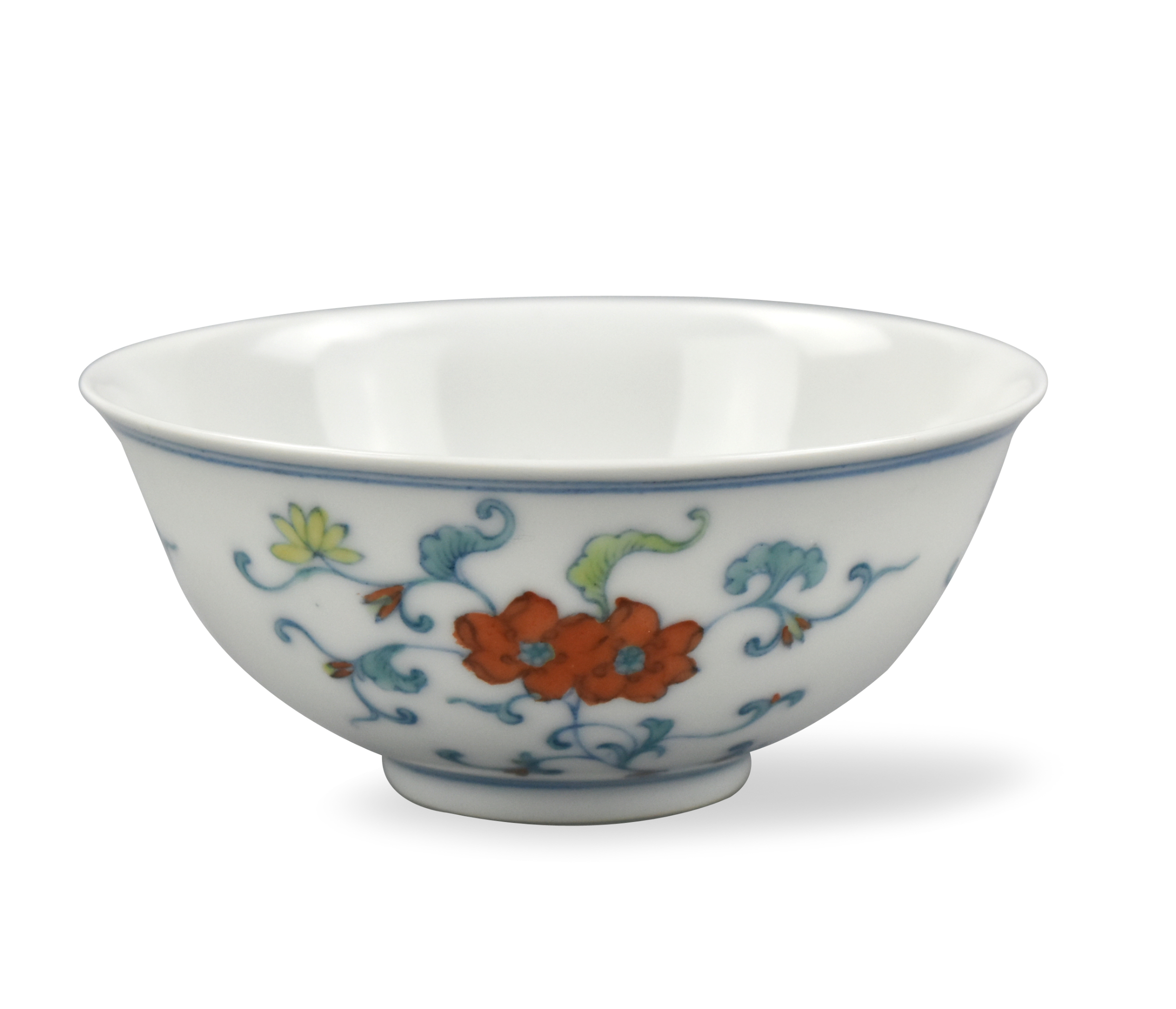 CHINESE DOUCAI FLORAL BOWL ,